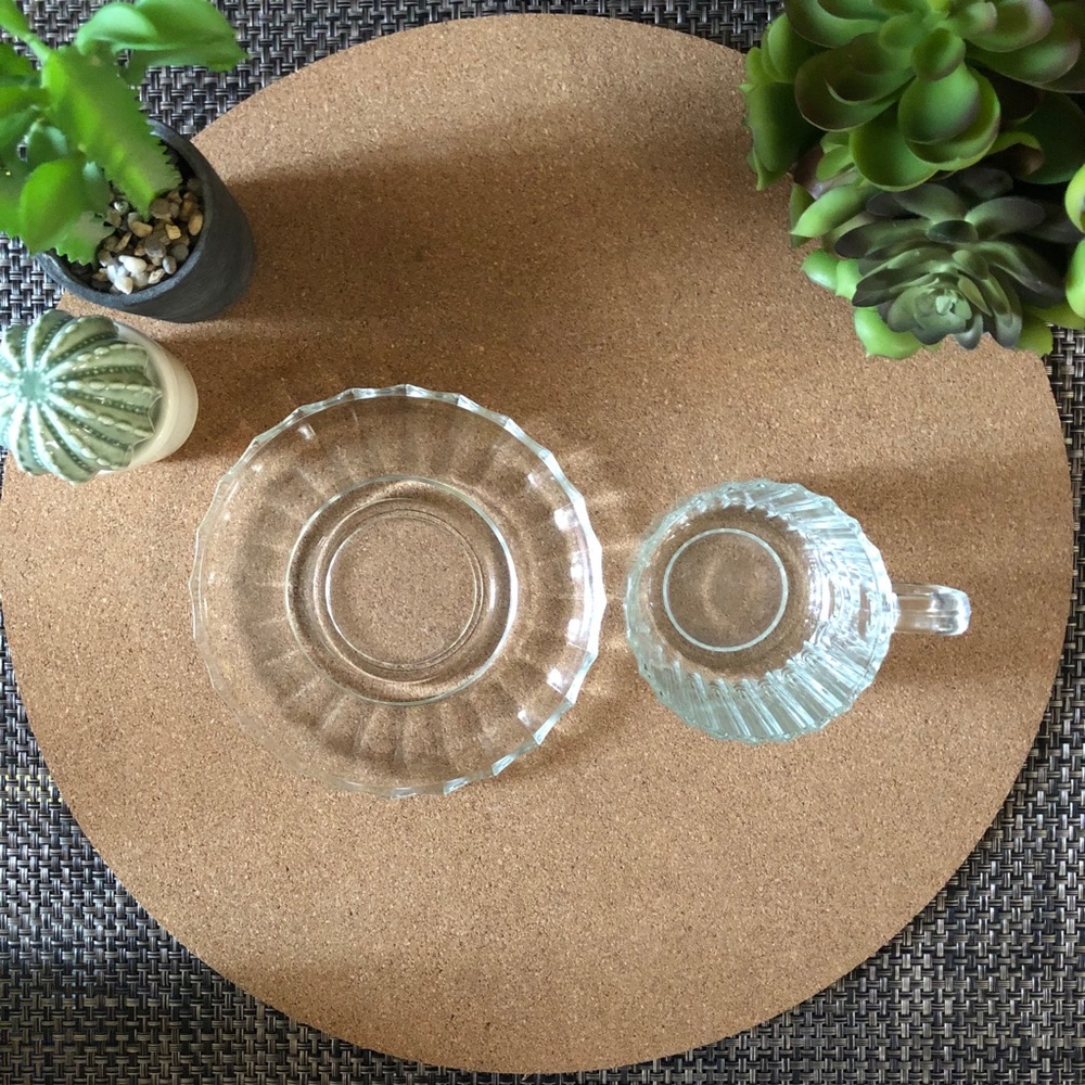 Vintage Italian Glass Coffee Mug and Saucer - Picture 2 of 5